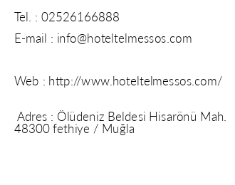 Telmessos Hotel iletiim bilgileri